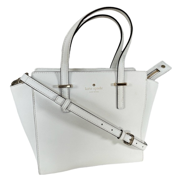 Kate Spade Cedar Street Small Hayden Leather Top-Handle Tote White. - Picture 2 of 9